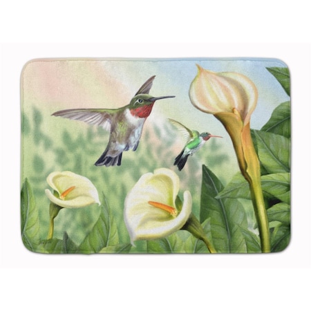 Carolines Treasures Lily and the Hummingbirds Machine Washable Memory Foam Mat PTW2058RUG